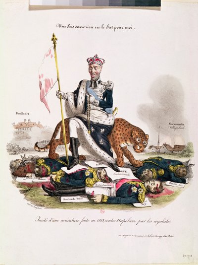 `` ذات مرة لم يكن هناك شيء مقدس بالنسبة لي &39;&39; ، كاريكاتير للملك تشارلز العاشر ، 1830 بواسطة لانجلوم